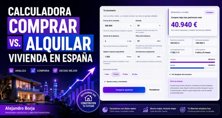 Calculadora comprar vs. alquilar vivienda en España