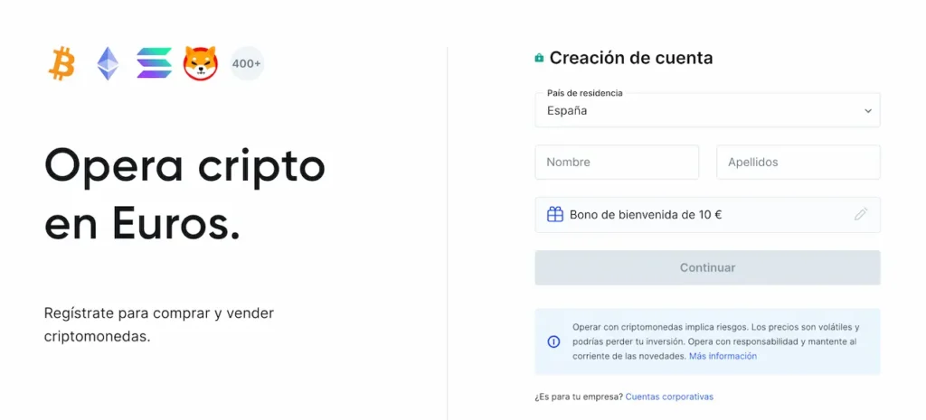 Abrir Bitvavo y conseguir los 10 €