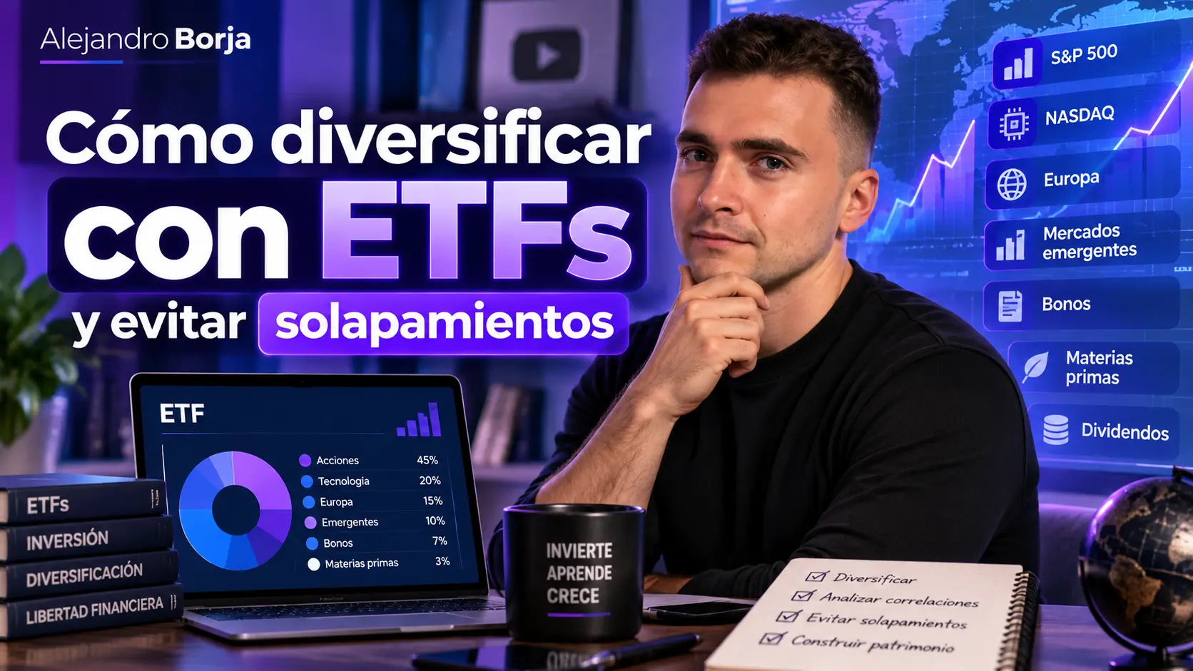 Cómo diversificar con ETFs y evitar solapamientos