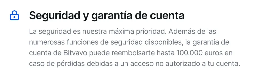 Seguridad y garantía de cuenta en bitvavo