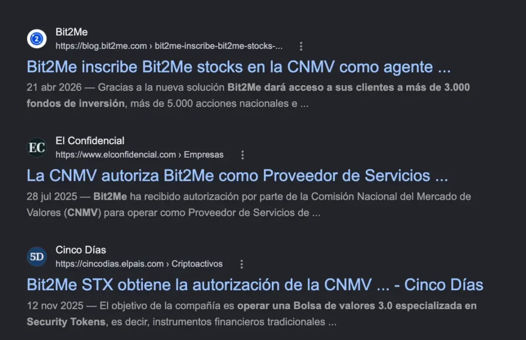 bit2me en la cnmv